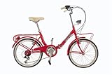 BICI BICICLETTA 20 CASCELLA CANDY PIEGHEVOLE CAMBIO 6V (Rosso)
