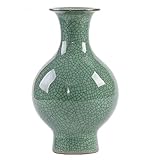 Cinese Ceramica Arte Handmade Antico ghiaccio Crack Glaze vasi Big China Porcellana Fiore Bottiglia Vaso per la Decorazione Domestica Verde 02