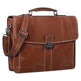 STILORD 'Havanna' Borsa Ventiquattrore Uomo in Pelle Cartella Portadocumenti Valigetta 24 Ore Vintage Chiusura con Chiave, Colore:andorra - marrone
