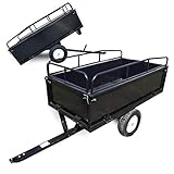 Wiltec Rimorchio per trattorino tagliaerba, ribaltabile 200x78x94,5 cm, cassone con estensione tubolare