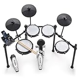 Alesis Nitro Max Batteria Elettronica con Pelli Mesh Silenziose, Rullante a Doppia Zona da 10", Bluetooth, 440+ Suoni Autentici, Drumeo, USB MIDI, Pedale Grancassa