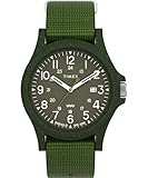 Timex Orologio da uomo Trend da 40 mm con cinturino ecologico Slip-Thru a strato singolo,quadrante verde cassa verde TW2V96000