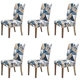 Coprisedie con Schienale 6 Pezzi, Lavabile Estraibile Misura Universale Fodere per Sedia in Spandex Elasticizzato per Sala da Pranzo, Feste, Hotel, Ristorante