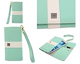 DFV mobile - Cover Premium with Color Line Design with Card Case Compatibile con QIKU F4 - Green