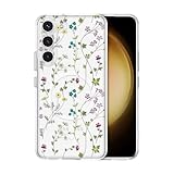 RALEAVO Cover per Samsung Galaxy S23, [compatibile con Magsafe] Magnetica Protezione Antiurto Cover con Motivo Floreale, Silicone Chiaro Carino Cover per Samsung Galaxy S23-Fleur