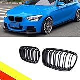 POETRYXIAO Griglia Radiatore Rene Sport Nero Lucido Doppio Ponte per BMW Serie 1 F20 F21 2011-2014, Adatto per BMW Tuning