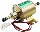 Litensh Pompa carburante elettrica universale, gas a pressione diesel in linea a bassa pressione modulo pompa in metallo bullone di fissaggio filo in linea per benzina e diesel HEP-02A (oro)