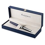 Waterman Hémisphère Penna roller | laccatura nera e blu con puntale rivestito in palladio | punta sottile | Inchiostro nero | confezione regalo