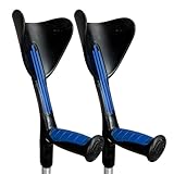 Stampelle Ortopediche regolabili in altezza (2 unità) Ultraleggere con impugnatura Comfort, Stampelle Canadesi,Stampelle antiscivolo (Nero)