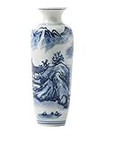 AMITVA Vaso Cinese in Ceramica Vaso Cinese Grande Bianco Vaso per Fiori in Porcellana Vasi Cinesi antichi in Ceramica Vaso Decorativo Tradizionale-E:High 12.5 CM