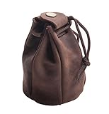 ANDERS Borsa in pelle per monete di tabacco, ecc. Chiusura in pizzo, stile medievale, pelle