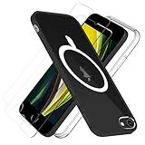 Cover Magnetica per iPhone SE 2022 2020 [Compatibile con Mag Safe],con 2Pezzi Pellicola Protettiva Vetro Temperato,Custodia iPhone 8 7/SE 3 2 Generazione/3rd Morbido TPU Case-Trasparente,4,7 Pollici