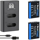 Blumax 2X Batteria 1100 mAh sostituisce Sony NP-BX1 + Slim Dual Charger USB – Compatibile con Sony Cyber-Shot DSC-RX100, DSC-RX100 II, DSC-RX100M II, DSC-RX100 III, DSC-RX100 V, DSC-RX100 IV HDR-CX405