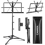 CAHAYA 2-in-1 Leggio Spartiti Musicali & Supporto da Tavolo per Libri Leggio Musicale Pieghevole Altezza Regolabile 70-170cm con Borsa di Trasporto Versione Superiore CY0305