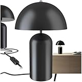 TecTake® Lampada da Tavolo Retrò, Lampada Comodino Design Classico in Acciaio, Lampada da Tavolo Vintage con Illuminazione Indiretta, 40W, Ideale per Comodino e Scrivania - Nero
