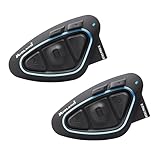 Midland - Interfono Moto Bluetooth Coppia BTX2 Pro S Twin, Auricolari Casco Impermeabili IPX6, Doppio Processore BT, 800m, 4 Coppie, Batteria 23H, Cancellazione Rumore, Audio Hi-Fi, Universal Intercom