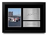 HWC Trading FR A4 Ayrton Senna Formula 1 Regali Stampati Autografo Firmato Immagine Per F1 Formula 1 Corse Tifosi - A4 Framed