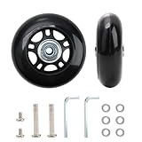 Set di 2 Ruote Valigia di Ricambio,70x6x24mm Ruote Trolley Ricambio, Ruote Valigia,Ruote in Gomma Durevoli e Amortizzanti per Trolley, Facile Installazione