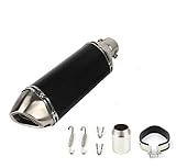 Silenziatore di Scarico Moto da 31 cm, Universale,Tubo con Interfaccia 38-51MM e Silenziatore,per Moto da Cross, da Strada, Scooter, Quad