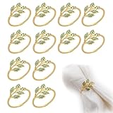 12 Pezzi Porta Tovaglioli da Tavolo Oro, Portatovaglioli da Tavola in Metallo, Porta Tovaglioli a Forma di Foglia, Tovaglioli Fibbia Elegante per Matrimonio, Cena di Famiglia