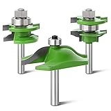 ERGAOBOY 3 Pezzi Pannello Rialzato Porta Dell'armadio Router Bit Set 8mm Shank Strumenti di Fresatura per La Lavorazione del Legno, Fresa per Scanalatura del Router di CNC in Duro