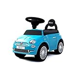TURBO CHALLENGE - Fiat 500 - Camminatore - 119095 - Ruote Libere - Blu - Max 25 kg - Plastica - Batterie Non Incluse - Giocattolo per Bambini - Regalo - A partire dai 12 mesi