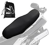 Auto Accessori Lupex - Coprisella Universale impermeabile taglia Maxi 115x50 cm, materiale PU similpelle, telo sella adattabile Scooter e Moto, colore nero, con borsa, disponibile anche M L XL