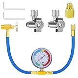 kit ricarica aria condizionata auto R134a,tubo di ricarica refrigerante per climatizzatore e valvola BPV31 con adattatore R134a, strumento di ricarica per climatizzatore auto (R134a)