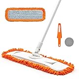 JEHONN Scopa Lavapavimenti con 1 Tamponi Lavabili in Microfibra, Mop Bagnato Asciutto Piatto con Tampone di Pulizia per Casa, Cucina, Legno Duro, Laminato, Legno, Ceramica