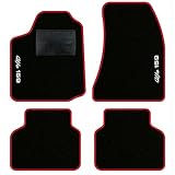 QUEMAR Tappetini Auto compatibili con Alfa Romeo 159 2005-2011 / Kit Tappeti in Moquette e Gomma su Misura (Set 2 Anteriori + 2 Posteriori) / Ricami e Colori Personalizzati (2 Ricami, Bordo Rosso)