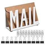 KUBDPQOR Portalettere da Tavolo - Elegante Porta Lettere da Scrivania con Portal Libro, Soluzione Organizzativa Ideale per la tua Posta