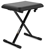 Audibax KB100B - Sgabello per Pianoforte o Tastiera - Panca per Pianoforte Pieghevole Resistente - Altezza Regolabile da 43 a 48 cm - Sgabello per Tastiera Imbottito - Piedini in Gomma Antiscivolo