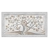 Lupia - Quadro moderno con cornice Boston Grigia, Stampa ad alta definizione su legno ALBERO ABBRACCIO MIX 60x110 cm, per soggiorno, camera da letto, ufficio, amore e famiglia, Facile da appendere