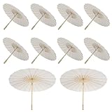 Generico Ombrellino di Carta, 10 Pezzi 60cm Ombrello da Matrimonio Ombrellino Parasole in bambù, Ombrello di Carta Oleata Bianca per Matrimoni, Battesimi, Feste, Serate Decorativa