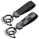 XUZOPIM 2 Pcs Portachiavi Uomo, Portachiavi Auto, Nero
