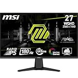 MSI MAG 275QF Monitor Gaming 27" WQHD - IPS (2560 x 1440) WQHD, 180Hz / 0.5ms, Adaptive-Sync, Rapid IPS - DP 1.4, HDMI 2.0b
