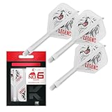 Target Japan K Flex Sistema di Alette e Aste per Freccette, No.6 | Confezione da 3 Kflex all in One Flight, Bianco Paul LIM Accessori Freccette | K-Flex Dart STEM – Intermedio (26mm)
