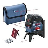 Bosch Professional Livella laser multifunzione GCL 2-15 laser rosso, da interno, con punti a piombo, raggio d’azione:15 m, 3 pile AA, supporto ruotabile RM 1, pannello per laser, custodia protettiva