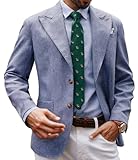 PJ PAUL JONES Sakko - Giacca sportiva da uomo, vestibilità normale, con 2 bottoni, per il tempo libero, grigio blu, M