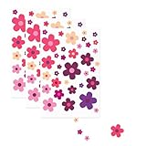 OUDQFCJ 3 Pcs Adesivi Impermeabili Fiori Pril per Bici, Laptop, Auto, Moto, Telefono, Notebook (Multicolore)