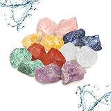 Miscela di pietre d'acqua di grandi dimensioni | Pietre naturali di prima qualità | Set di pietre curative con le 7 pietre naturali più popolari | 300 g di gemme per l'acqua potabile
