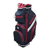 Wilson Sacca da Golf , W/S Exo Dry Cart Bag, Sacca Trolley per un Massimo di 14 Bastoni, Accessori da Golf per Uomo e Donna, Navy/ Rosso/ Bianco