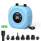 Hydrohero Pompa Elettrica per Paddle Board, Ricaricabile ad Alta Pressione fino a 20PSI, Gonfiaggio e Sgonfiaggio Intelligente a Doppio Stadio, Auto-off per SUP, kite, tende, gommoni (Blu)