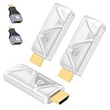 Steetek HDMI Wireless, Trasmettitore e 2 Ricevitori per la Trasmissione di Video e Audio da Laptop/PC/Fotocamera a 2 Monitor/Proiettori/TV, 2,4G/5G Wireless HDMI Trasmissione Portatile, Plug & Play