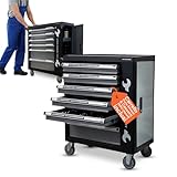 Avilia - Carrello Porta Attrezzi da Officina con 6 Cassetti e 1000 Utensili in Acciaio al Cromo Vanadio per Uso Professionale e Fai da Te