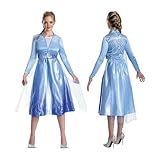 DISGUISE 158419N-EU - Costume da Elsa Basic Plus per adulti (Eu) Frozen, da donna, multicolore, S