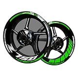 Adesivi riflettenti in vinile per bordo di cerchi da moto, kit per Kawa&saki Z750, strisce cerchione verde riflettente+argento