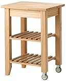 Ikea Carrello da cucina Bekvam in legno massiccio di faggio naturale chiaro 58 x 50 cm da servizio base appoggio per affettatrice forno bimbi elettrodomestici robot per cucinare
