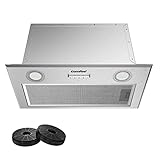 COMFEE' Cappa Aspirante 52 cm BIHT01SS-52 Sottopensile da Cucina ad Incasso, Sistema di Ricircolo e Canalizzazione e Filtri a Carbone