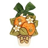 THUN, Formella con Arance in Ceramica Decorata a Mano, Versione Media, Idea Regalo, 13 x 15 x 4 cm